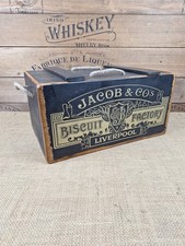 Decorative Black & Gold Jacob & Co. Biscuit Factory  Crate Box Container