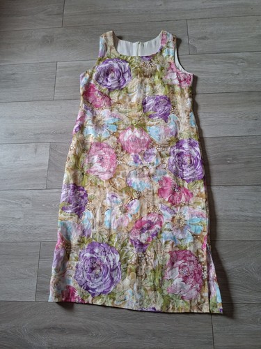 Cream beige floral shift - beige,