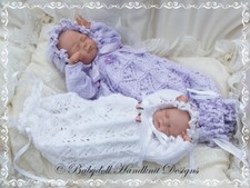 BABYDOLL HANDKNIT DESIGNS KNITTING PATTERN D24 BUNTING 12-14" DOLL EARLY BABY