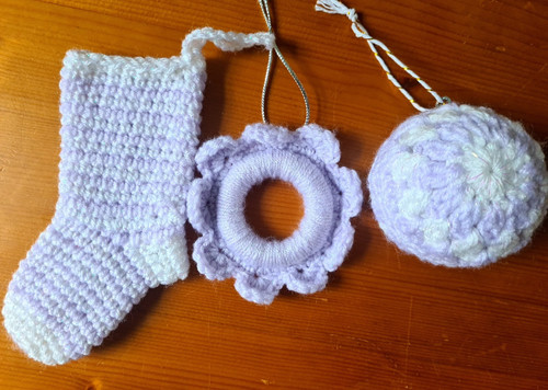 Hand crochet christmas tree - hand,