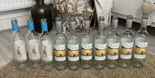 10x empty wine bottles - empty,