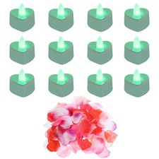Heart Shaped LED Candles Green