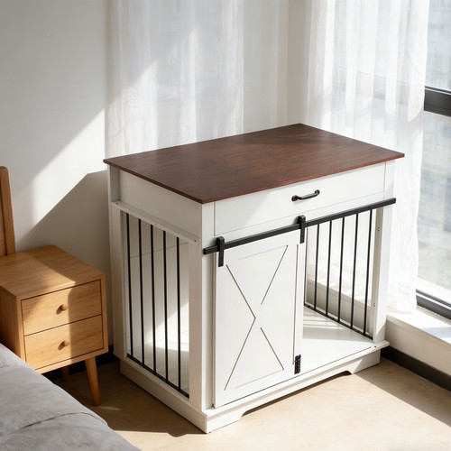 Wooden dog crate furniture - dog,