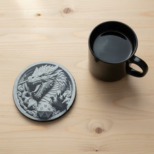 Set of 6 Round Slate- 3d