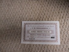 Vintage F. W. Woolworths Voucher For Free Film. From 1968