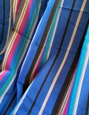 Blue, Magenta, Teal, Brown Vertical Stripe Cotton/Rayon Fabric 3.5 Yds, 44" wd