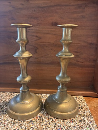 Brass candlesticks large set - brass,
