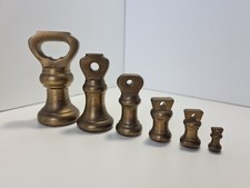 6 Brass Bell Weights - 1lb, 8oz, 4oz, 2oz, 1oz & ¼oz
