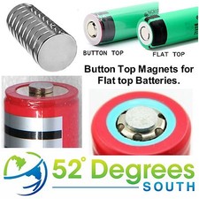 18650, 18350 Button Top Magnet