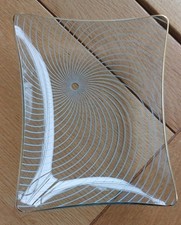 Vintage Glass Plate Swirl Pattern Made By Chance Brothers