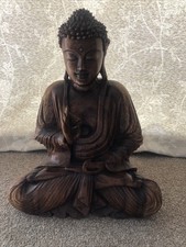 Hand-Carved Wooden Buddha, Approx. 37cm/14ins