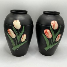 2 X MATTE BLACK HAND PAINTED