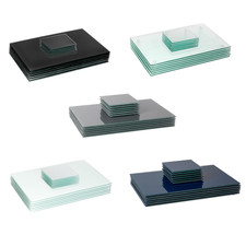 12pc Glass Placemats & Square Coasters Set Table Place Mats Set 30cm x 20cm