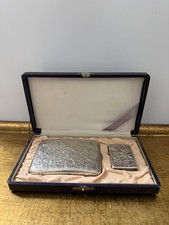 Sterling Silver Cigarette Case & Lighter Set