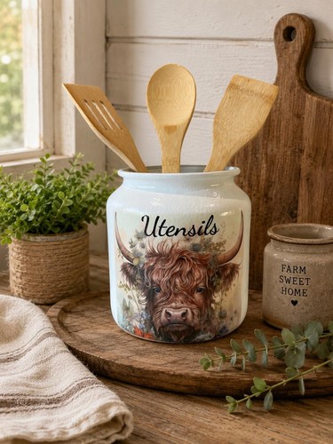 Utensil jar highland cow - utensil,