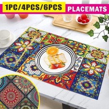 Place Mats Mandala Soft Large Table Mat Kitchen Protector 1/4/6PACK Christmas