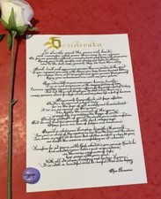 Desiderata Poem, Handwritten