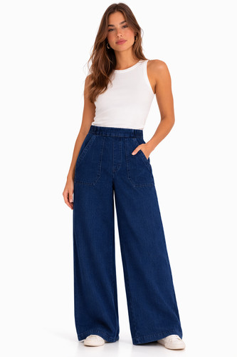 Ladies wide denim - ladies, ex