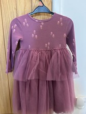 Next GIRLS Winter Ballet Dress With Tutu Layered Skirt Purple & Pink Age 3-4 Yrs