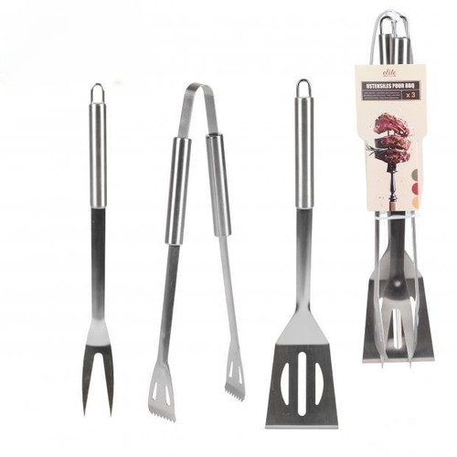 Bbq tool set - 3pc, stainless