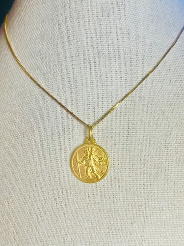18k solid gold saint - gold, st