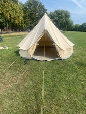 4m canvas bell tent beige glamping