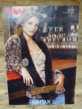 SIRDAR 8574 LADIES'32-42" FUNKY FUR/BOA EYELASH JACKET KNITTING PATTERN