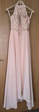 Peach Sequin Halter Neck Maxi