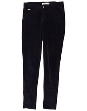 ZARA Womens Skinny Velvet Casual Trousers EU 34 2XS W24 L29 Navy Blue BJ05
