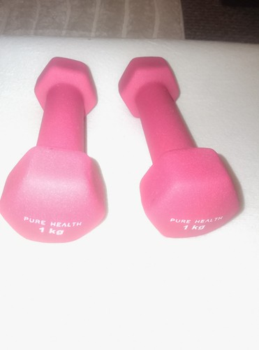 Ladies pink 1kg dumbbells - ladies,