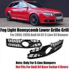 For 2005-2008 Audi A4 B7 S Line S4 Bumper Fog Light Honeycomb Lower Grille Grill