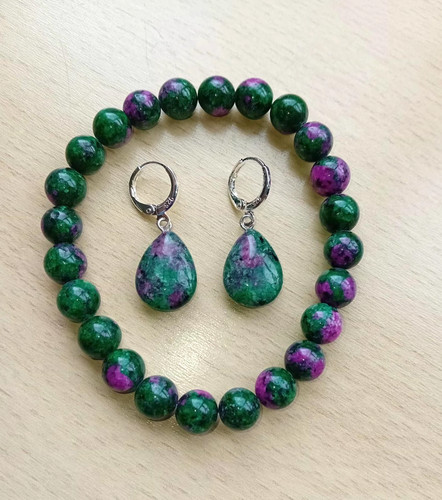 Ruby zoisite bracelet - zoisite, +
