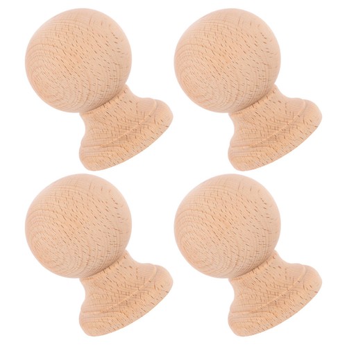 4pcs wood carved finial tops - wood,