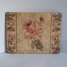 Pimpernel Set of 6 Antique Rose Linen Rectangular Placemats Tablemats