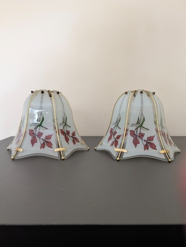 Vintage glass panel floral - glass,