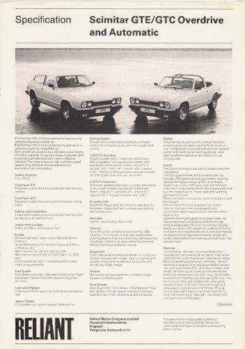Reliant scimitar gte gtc - scimitar, &