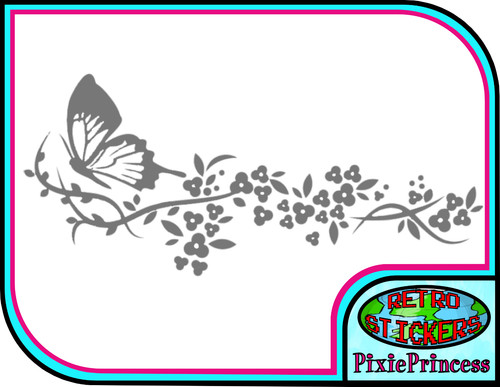 Butterfly flower vinyl - butterfly, h
