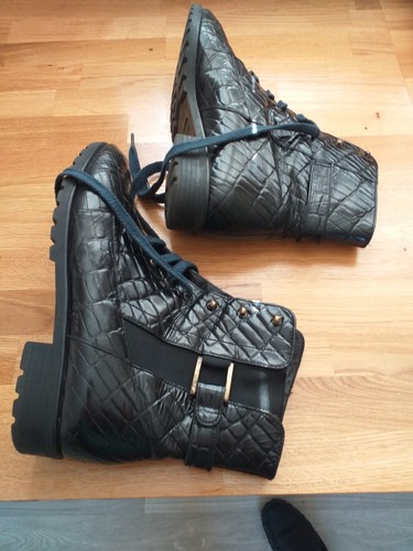 Ladies black leather lace - ladies, up