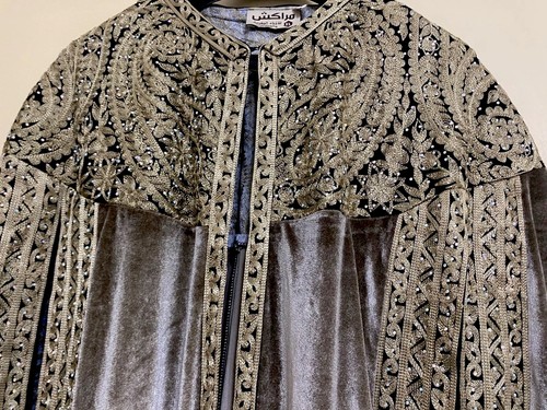 Moroccan velvet kaftan gold - velvet,
