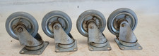 Vintage Colson Rubber Quiet  Wheels Casters 5” Dia. 1” Wide, 6.5" Tall set of 4