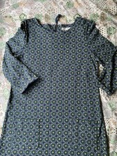 Seasalt Women's Dress 10 blue Print Makers Jersey Clothes Ladieswear