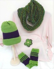Knitted infinity Scarf, Hat