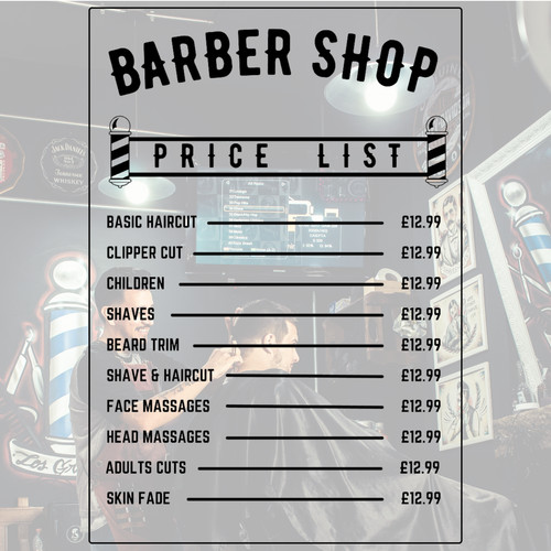 Personalised barber shop price - personalised,