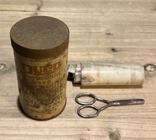 Old vintage original Duco brown brothers motorcycle car tyre repair kit tube tin