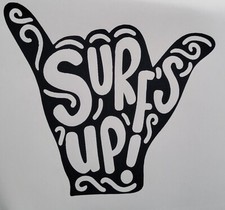 1x Surf's Up Wave Decal Vinyl Sticker Window Glass Car Van Craft 5.5x4.5inch