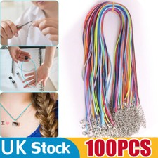 100PCS Faux Leather Necklace Lobster Clasp Rope Cord String For Pendant