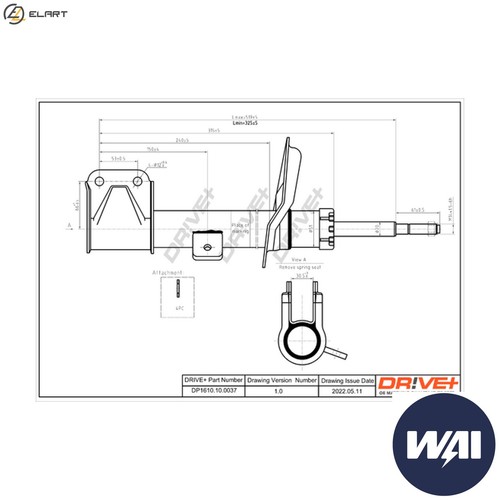 Shock absorber dp1610 0037 - shock,