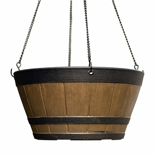 Hanging planter with - planter, wood