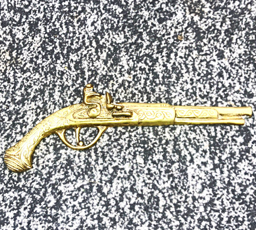 Vintage brass flintlock pistol - brass,