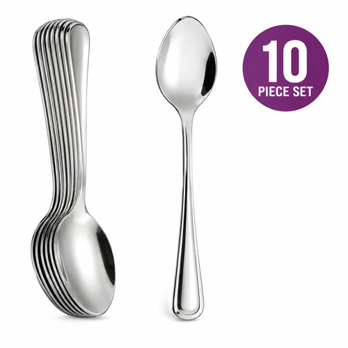 10pc stainless steel teaspoons - stainless,